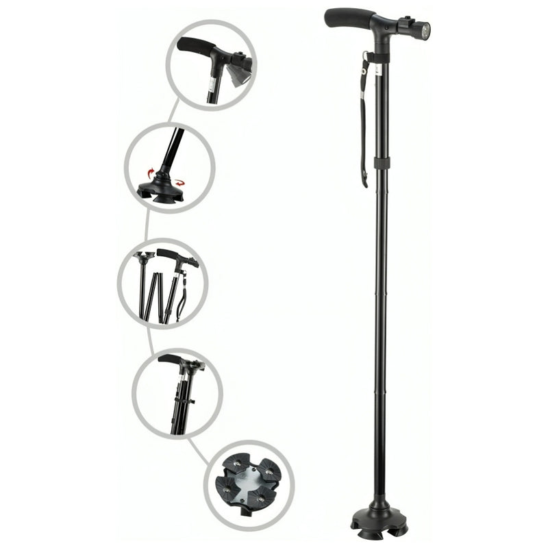 FOLDABLE LED WALKING CANE